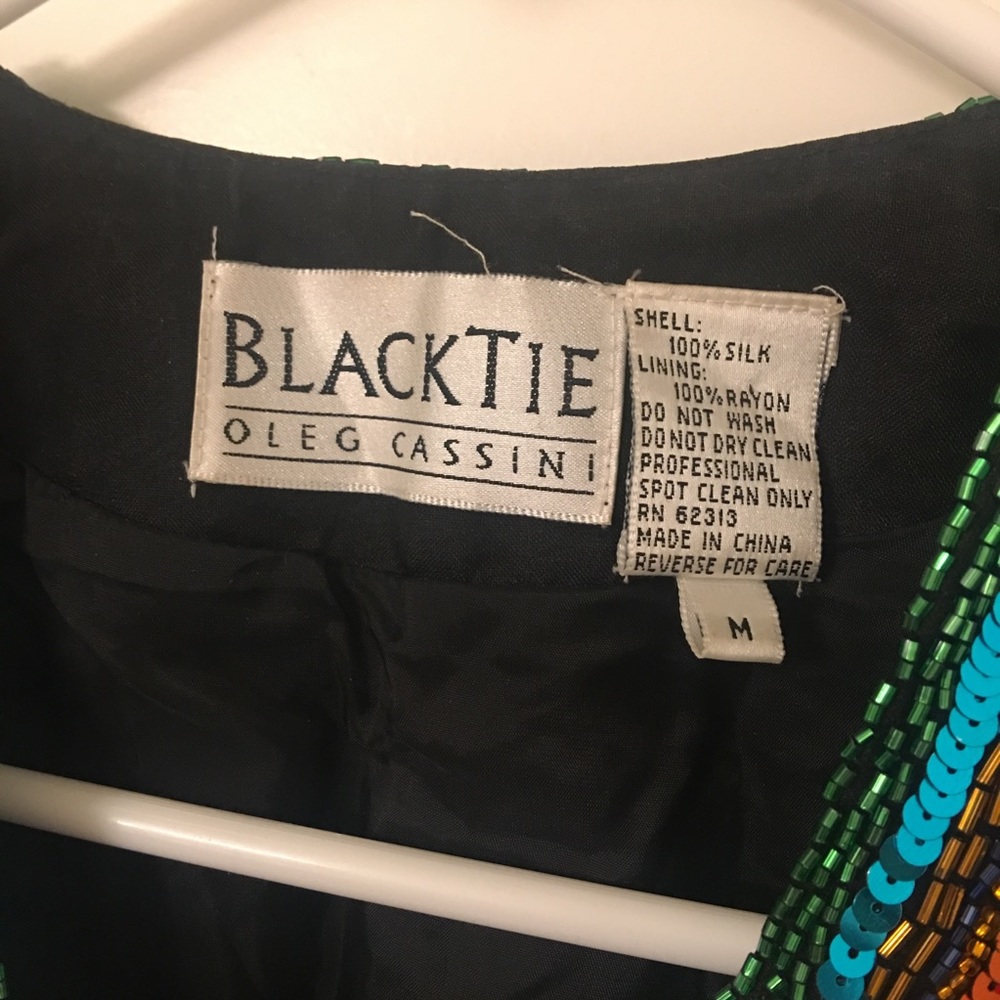 Oleg Cassini : Beaded Sequined Multi Color Jacket - image 5